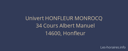 Univert HONFLEUR MONROCQ