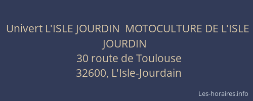 Univert L'ISLE JOURDIN  MOTOCULTURE DE L'ISLE JOURDIN