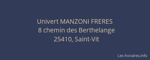 Univert MANZONI FRERES