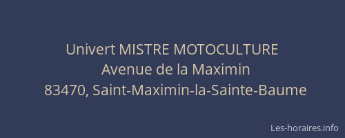 Univert MISTRE MOTOCULTURE