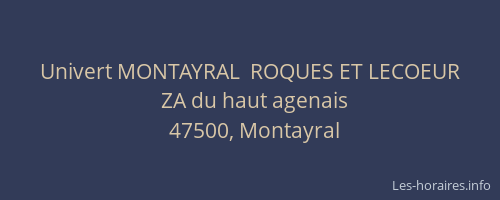 Univert MONTAYRAL  ROQUES ET LECOEUR
