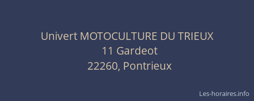 Univert MOTOCULTURE DU TRIEUX