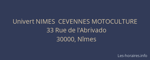 Univert NIMES  CEVENNES MOTOCULTURE