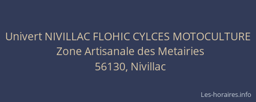 Univert NIVILLAC FLOHIC CYLCES MOTOCULTURE