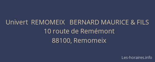 Univert  REMOMEIX   BERNARD MAURICE & FILS