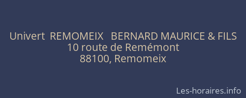 Univert  REMOMEIX   BERNARD MAURICE & FILS