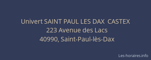 Univert SAINT PAUL LES DAX  CASTEX