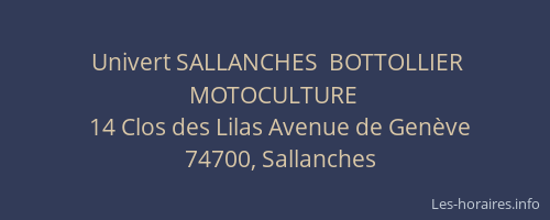 Univert SALLANCHES  BOTTOLLIER MOTOCULTURE