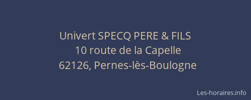Univert SPECQ PERE & FILS
