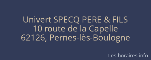 Univert SPECQ PERE & FILS