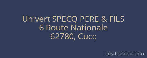 Univert SPECQ PERE & FILS