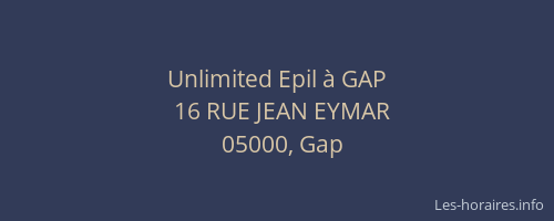Unlimited Epil à GAP