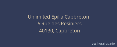 Unlimited Epil &agrave; Capbreton