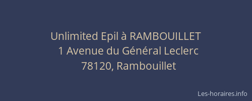 Unlimited Epil à RAMBOUILLET