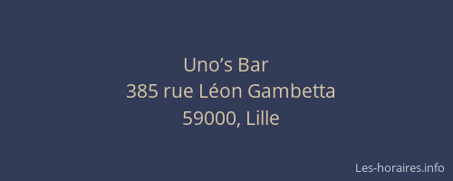 Uno’s Bar