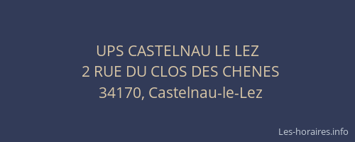 UPS CASTELNAU LE LEZ