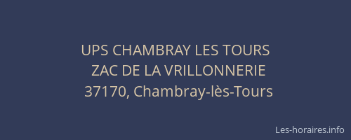 UPS CHAMBRAY LES TOURS