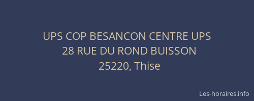 UPS COP BESANCON CENTRE UPS