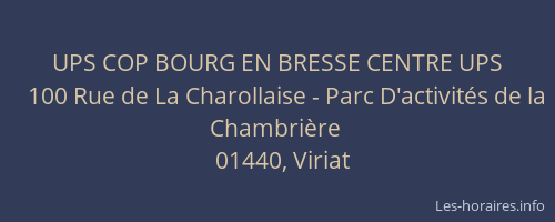 UPS COP BOURG EN BRESSE CENTRE UPS