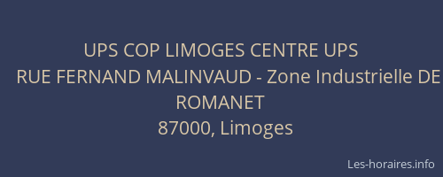 UPS COP LIMOGES CENTRE UPS