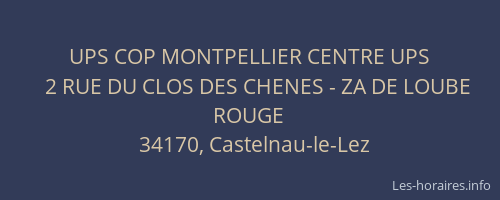 UPS COP MONTPELLIER CENTRE UPS