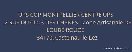 UPS COP MONTPELLIER CENTRE UPS
