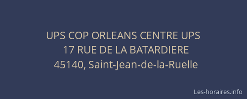 UPS COP ORLEANS CENTRE UPS