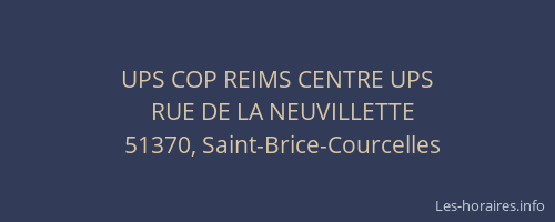 UPS COP REIMS CENTRE UPS