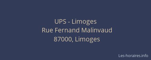 UPS - Limoges