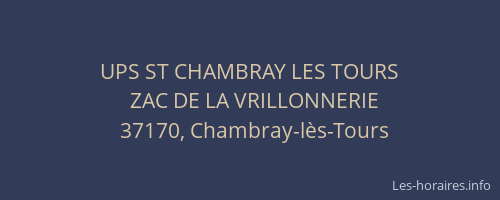 UPS ST CHAMBRAY LES TOURS