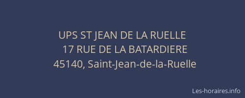 UPS ST JEAN DE LA RUELLE