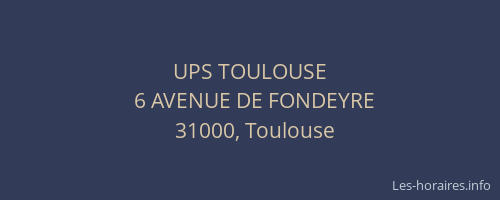 UPS TOULOUSE
