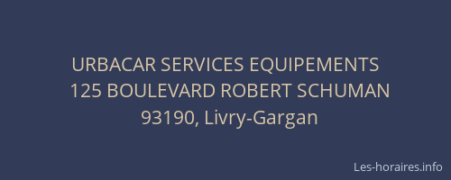 URBACAR SERVICES EQUIPEMENTS
