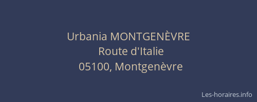 Urbania MONTGENÈVRE