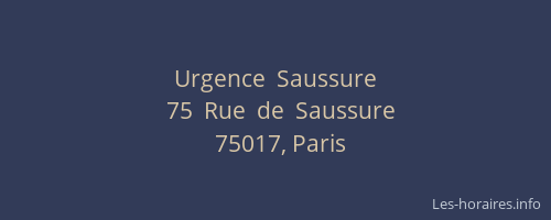 Urgence  Saussure