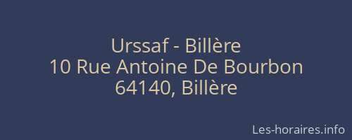 Urssaf - Bill&egrave;re