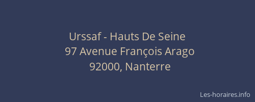 Urssaf - Hauts De Seine