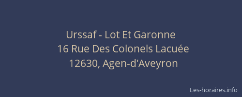 Urssaf - Lot Et Garonne
