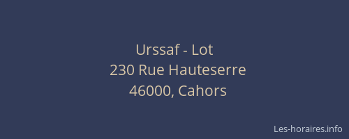 Urssaf - Lot