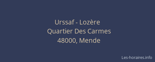 Urssaf - Loz&egrave;re