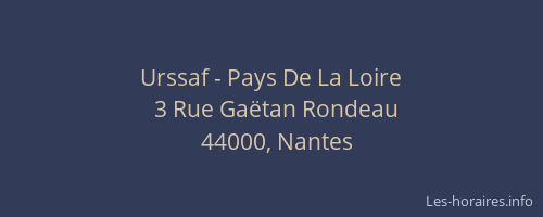 Urssaf - Pays De La Loire
