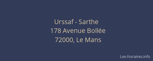 Urssaf - Sarthe
