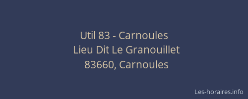 Util 83 - Carnoules