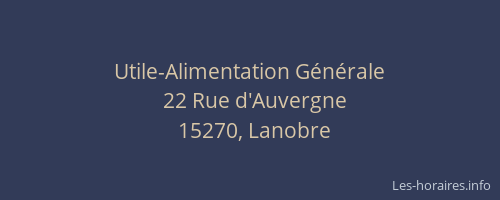 Utile-Alimentation G&eacute;n&eacute;rale