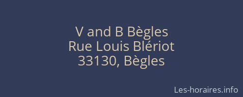 V and B Bègles