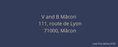 V and B Mâcon