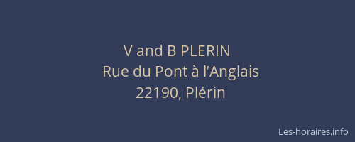 V and B PLERIN
