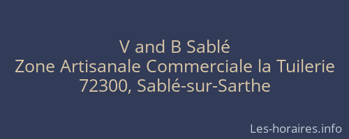V and B Sablé