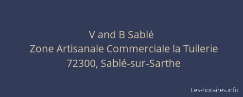 V and B Sablé