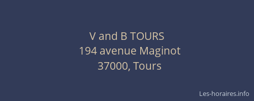 V and B TOURS